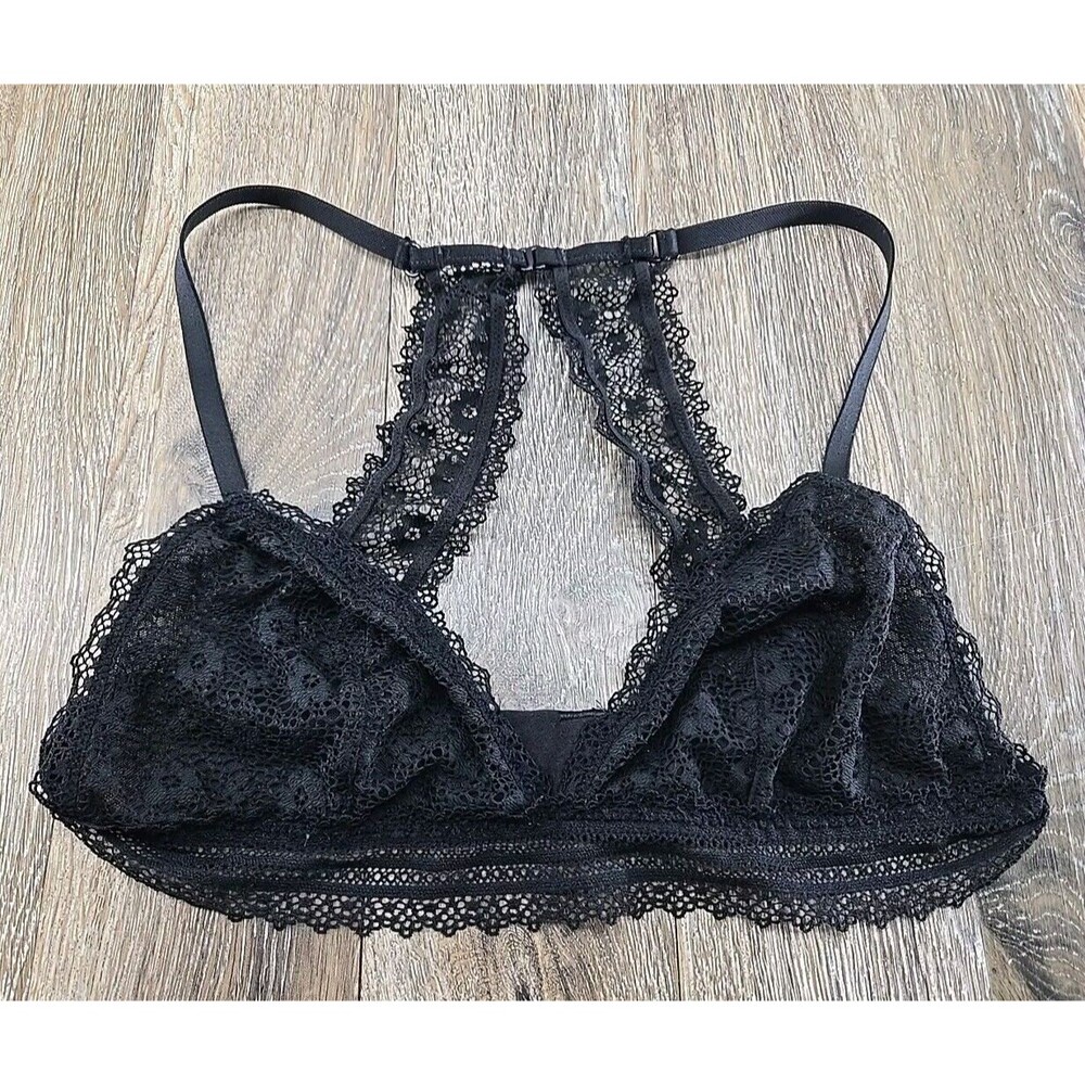 Victoria's Secret Bralette Bra Large Black Lace No Wires